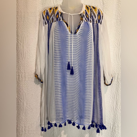 Roberta Roller Rabbit Blue White
Tassel Tunic Dress Cover Up - Size M - Picture 1 of 6